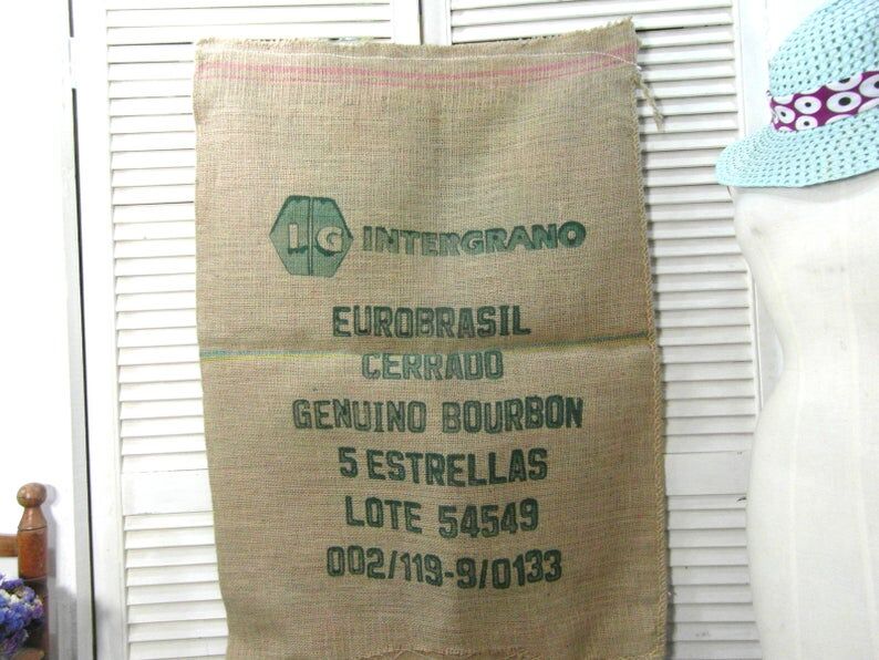 Coffee bean bag, vintage, jute bag