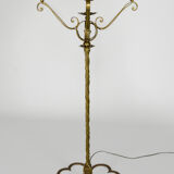 Lampadaire doré en fer forgé