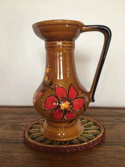 Pitcher, vintage glazed stoneware decanter
