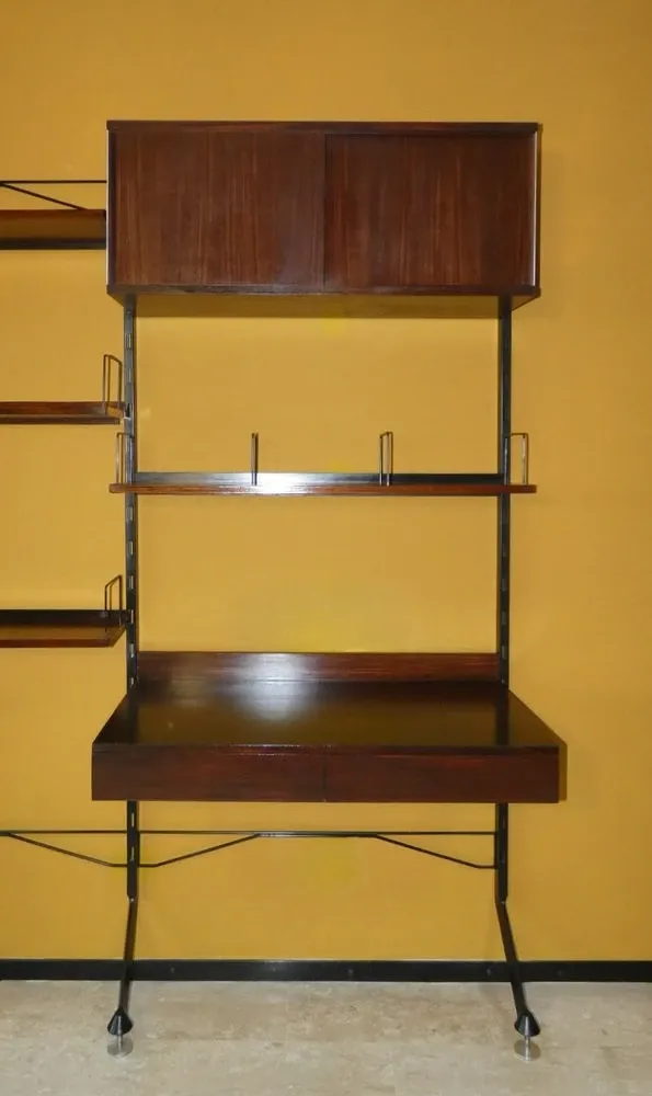 Modular library Urio in teak by Ico & Luisa Parisi for MIM, Rome, 1960s.