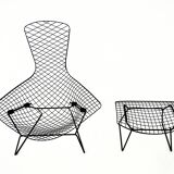 "Bird" armchair and ottoman by Harry Bertoia for Knoll, 1960s