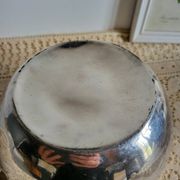 Silver-plated metal planter pot