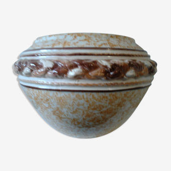 Cache pot artisanal en céramique décor tresse