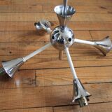 Sputnik metal & opaline chandelier