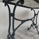 Antique cast iron and marble bistro restaurant table - 1.40m