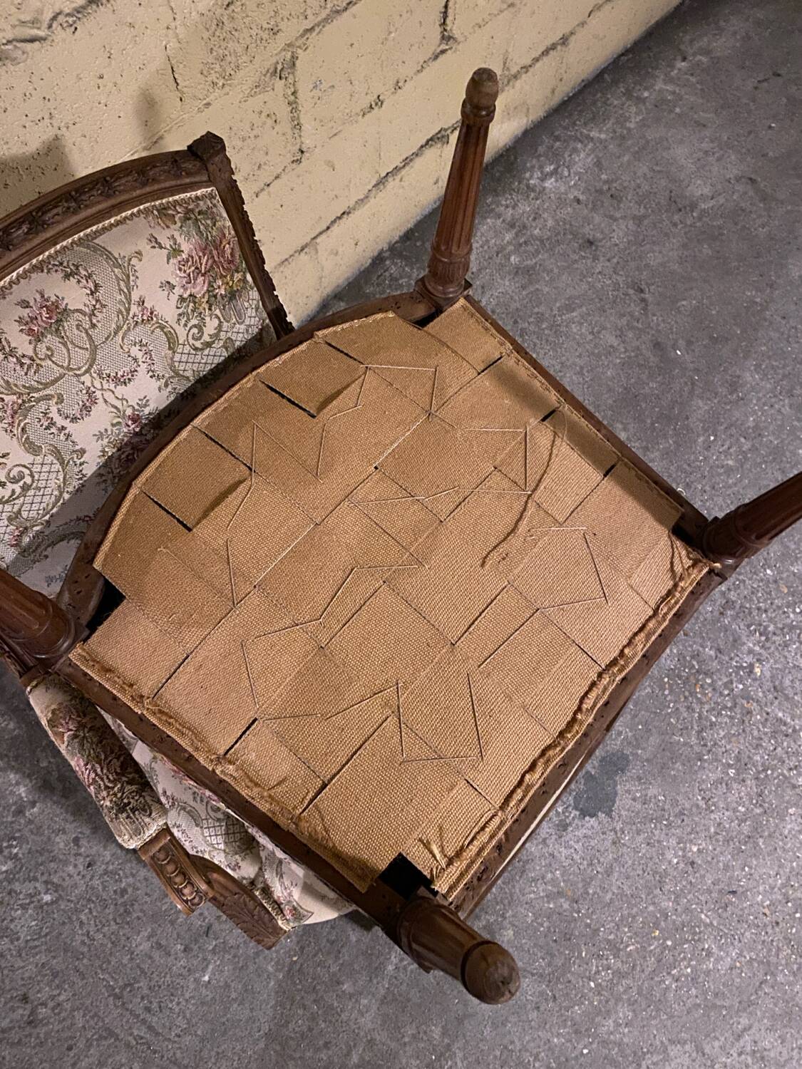 Pair of antique carved wooden armchairs