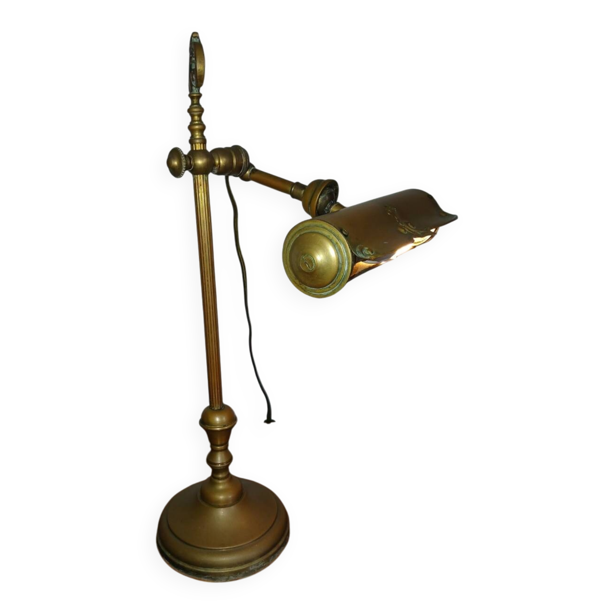 Antique brass notary lamp, desk lamp.