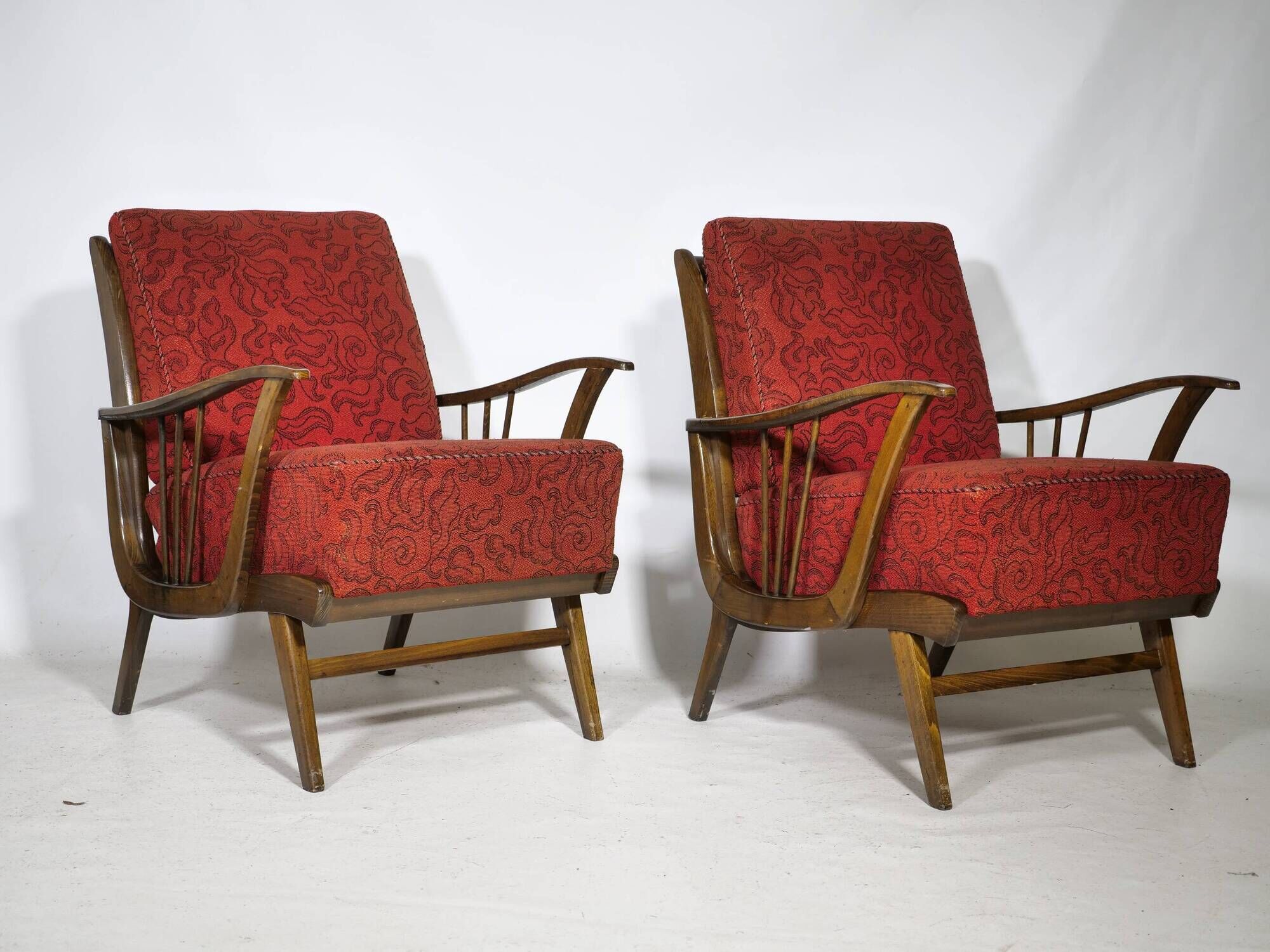 French Mid-Century Cocktail Armchair Set 1960s