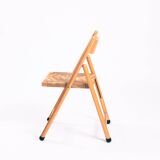 Vintage Italian straw folding chairs, set of 3
