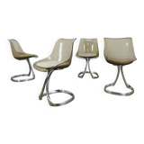 4 chairs by Michel Charron, 1970, plexiglass and aluminum