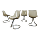 4 chaises par Michel Charron, 1970, plexiglas et aluminium