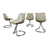 4 chairs by Michel Charron, 1970, plexiglass and aluminum