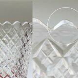 Red crystal collar vase with translucent collar