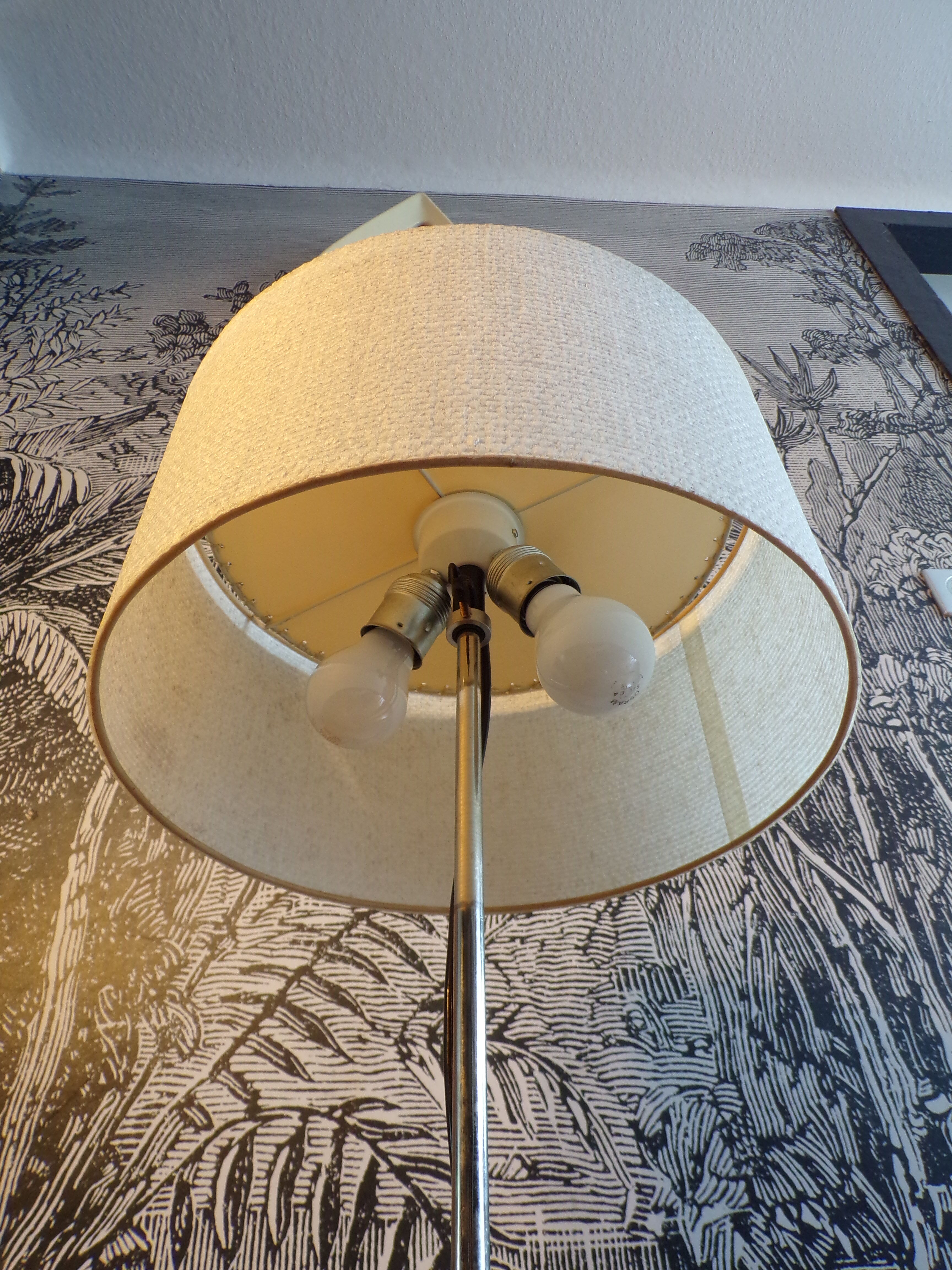 Table lamp 1970 with fiber shade