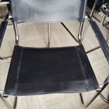 Set 5 chaises cantilever cuir/chrome