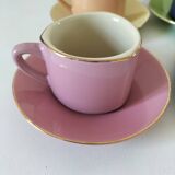 Vintage multicoloured triangular espresso set