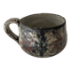 Handcrafted mug with floral decoration