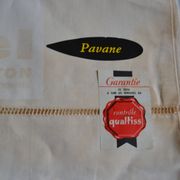 Antique linen sheet with Venetian scalloped edge, 240 x 325 cm, New Old Stock