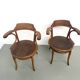Paire de Fauteuils de Bureau Thonet – Hêtre Courbé & Assises Pyrogravées