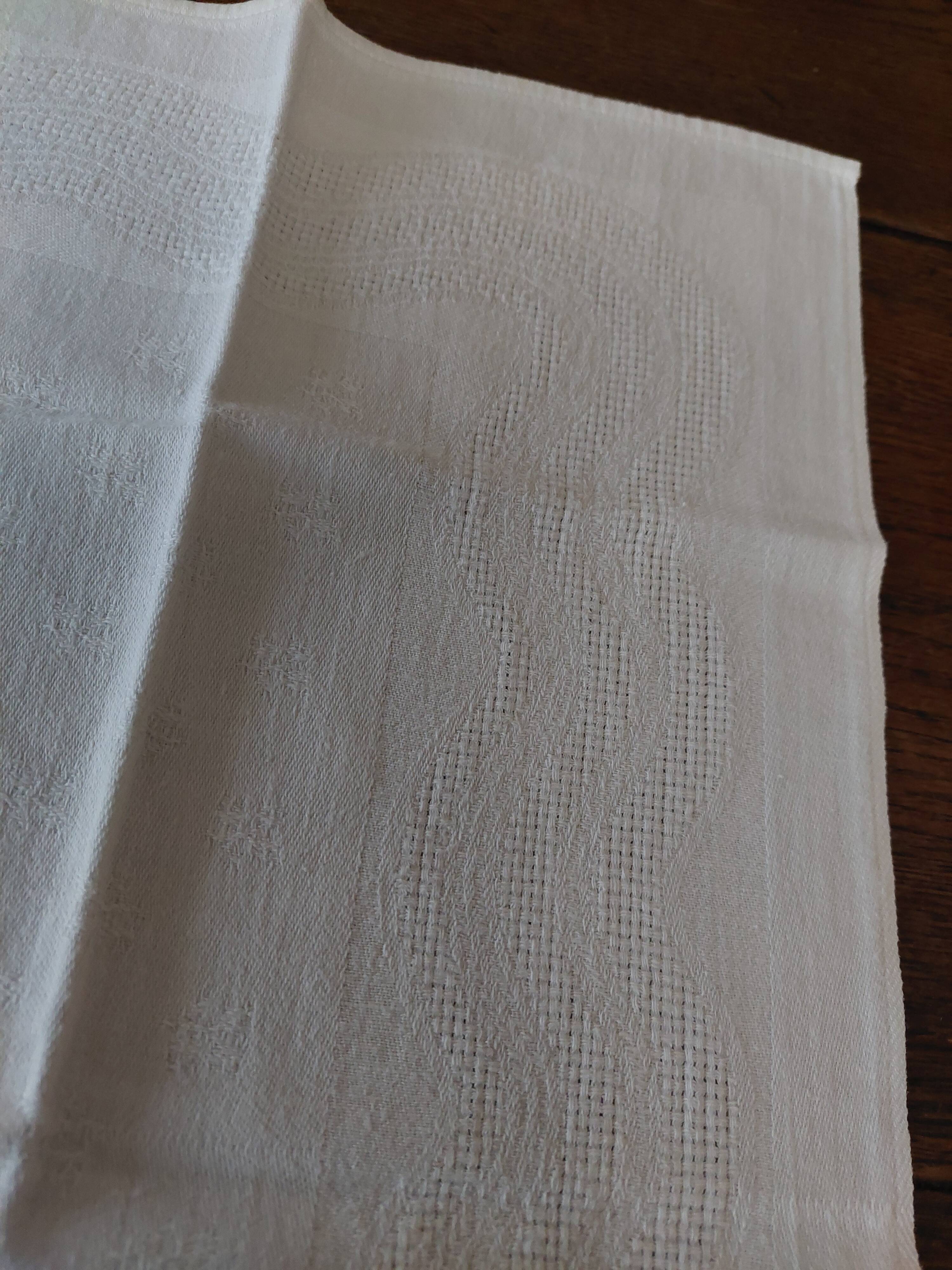 Pair of antique cotton damask napkins