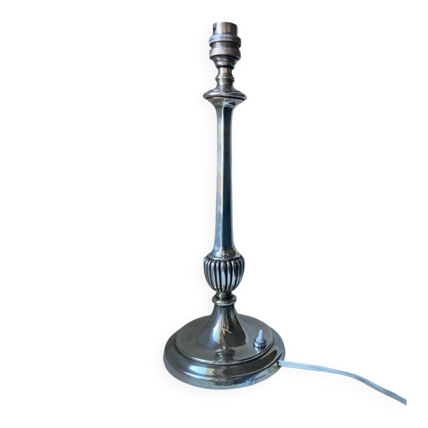 Lampe bougeoir en métal argenté Gagneau Paris