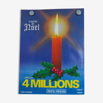 Original National Lottery poster slice Christmas candle
