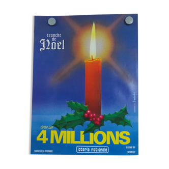 Original National Lottery poster slice Christmas candle