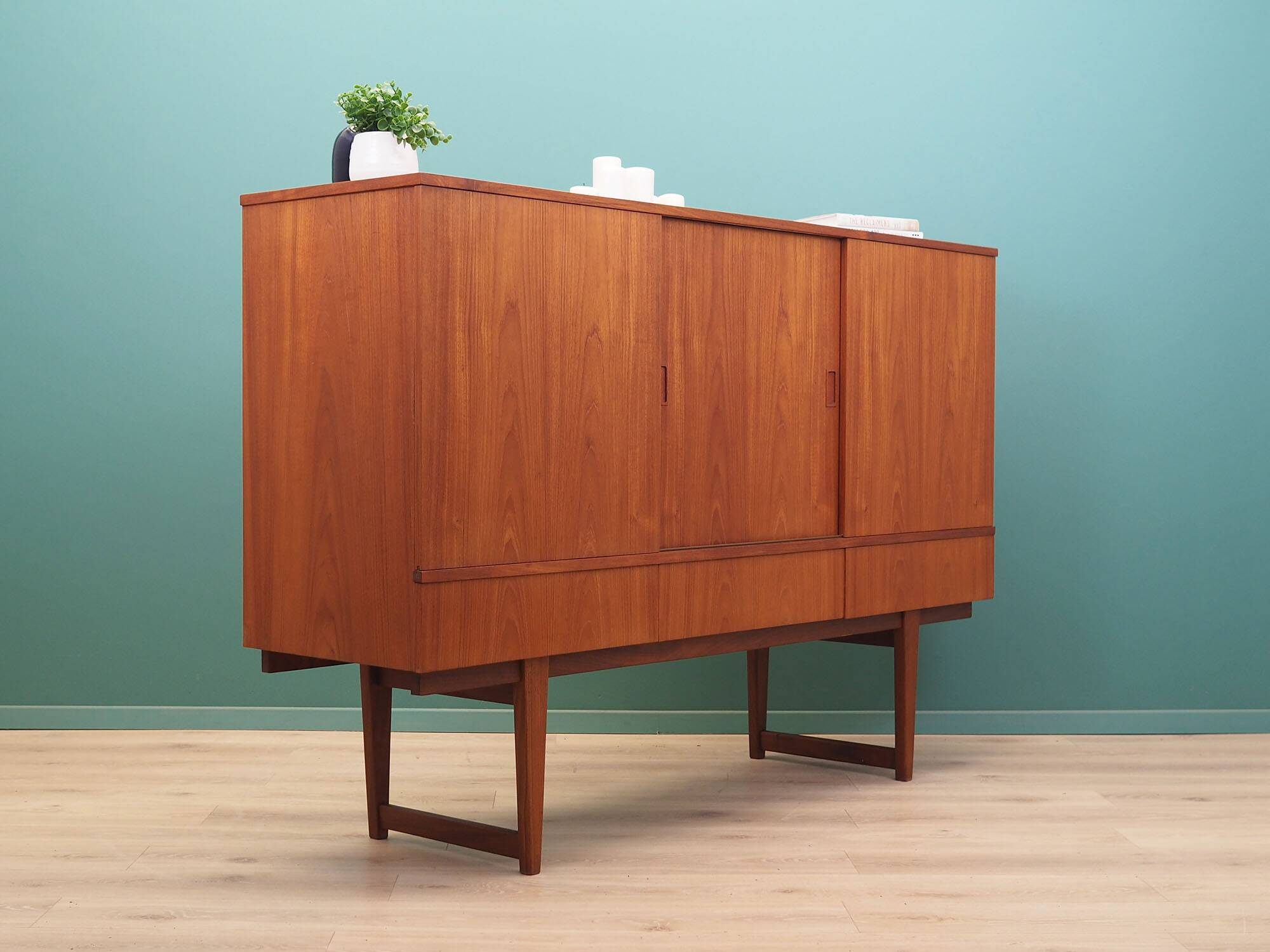 Teak highboard, Danish design, 1960s, production: Denmark
