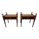 Pair of teak bedside tables