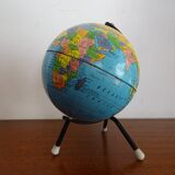 World globe sheet metal map taride cards vintage 50 60 - ø 12.5 cm