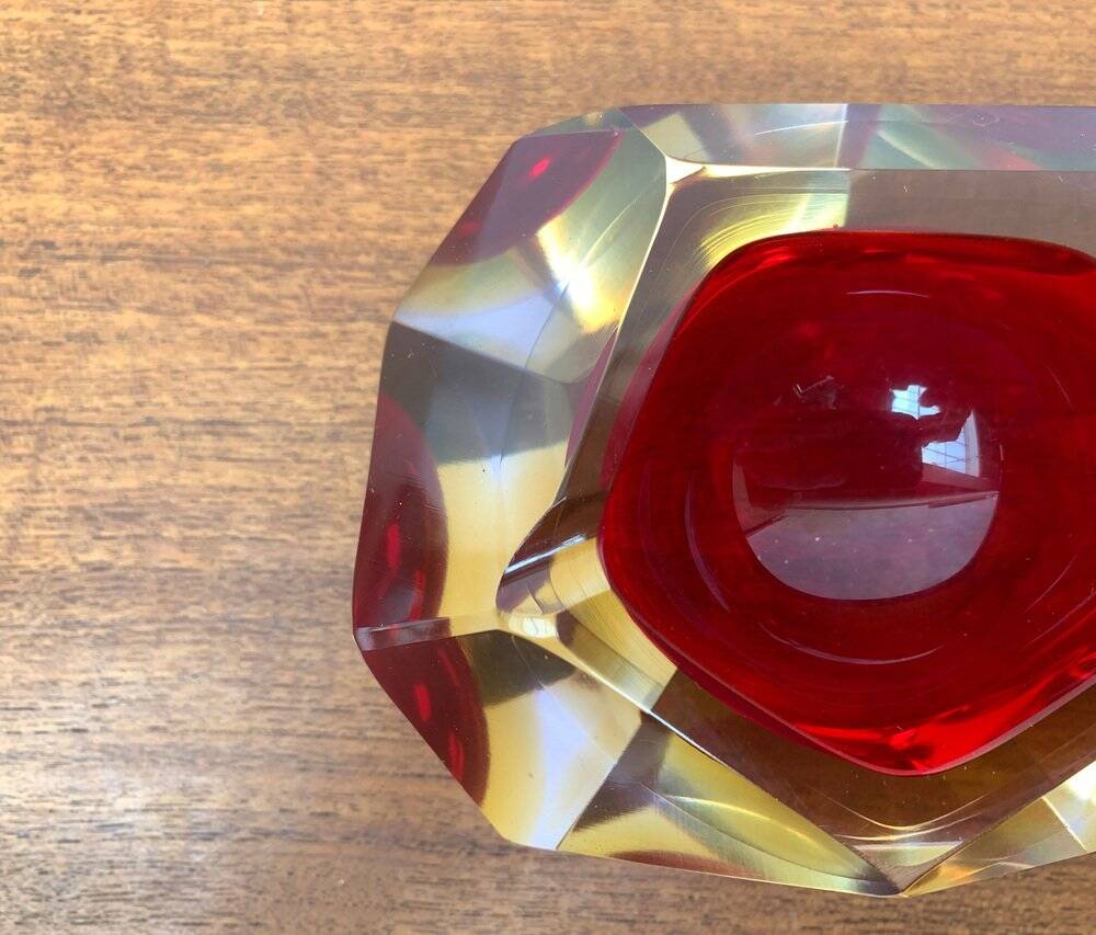 Vintage Italian Sommerso glass candlestick or ashtray