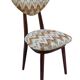 'Heart' Chair Mid-Century Modern, Yellow Velvet Gaston Daniela Jacquard, Dark Wood, Europe 1960s