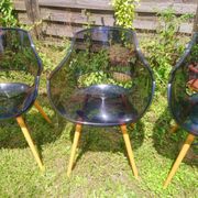 Lot of Opal Wox grey smoke chairs with beech legs.