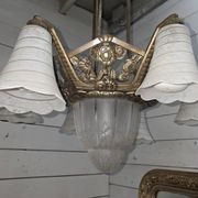 1930s Art Deco bronze chandelier