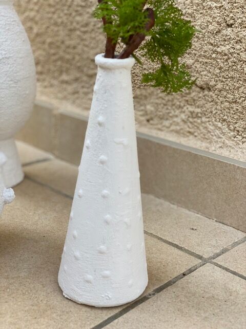 Lot de 3 vases vintage blancs