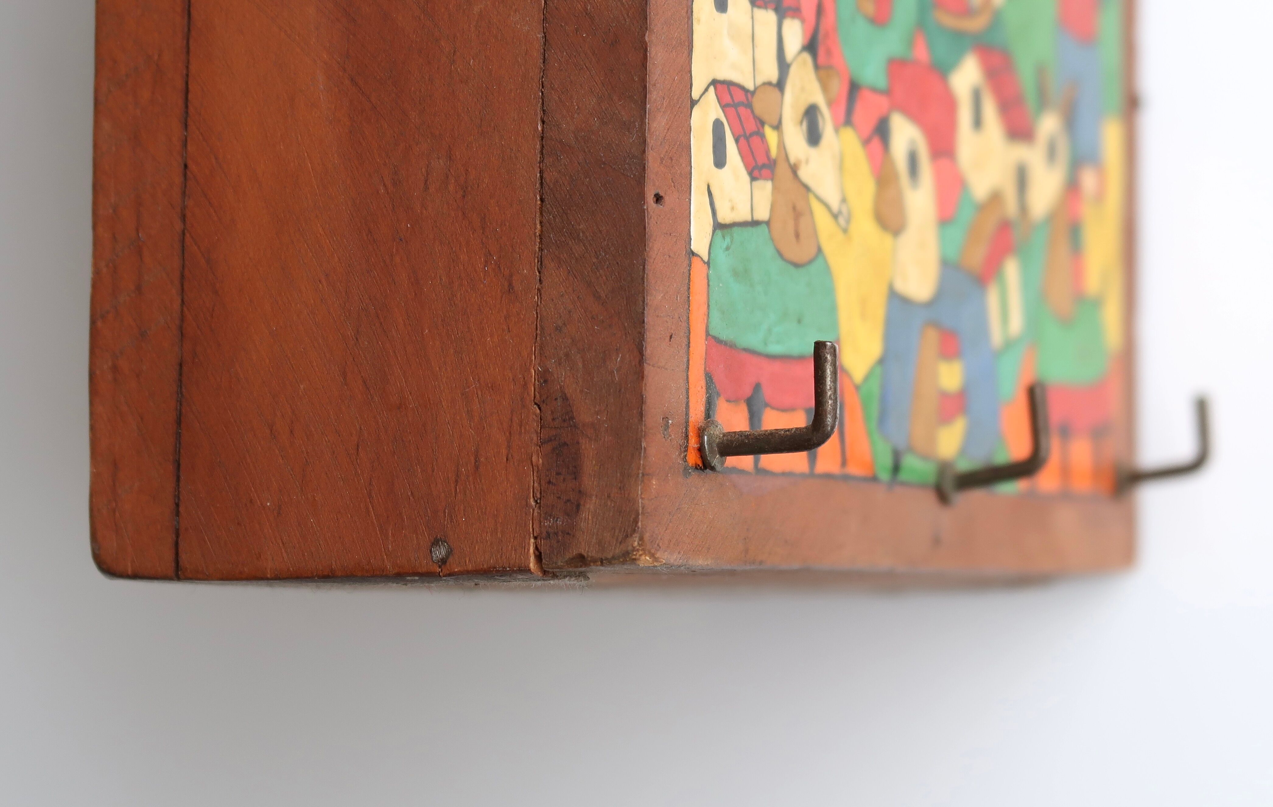 Mail rack in wood, South American decor