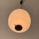 Suspension opaline et teck des années 60