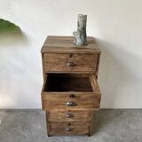 Small old vertical craft cabinet with 5 drawers