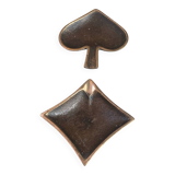 Bronze spade and diamond ashtrays