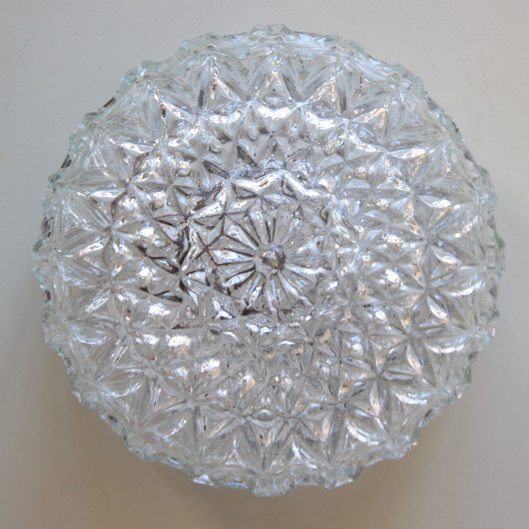 Wall lamp round ceiling lamp in minimalist glass 1970 1980 seventies eighties antique luminaire