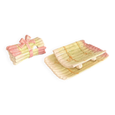 Vintage 1950s Ceramic Sauceboat Drainer Asparagus Dish