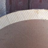 Set of two round mirrors with vintage rattan frame 1980