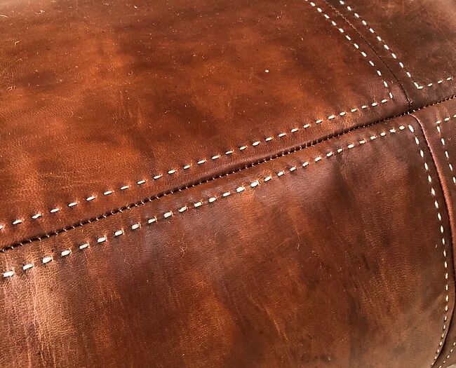 Brown leather floor cushion