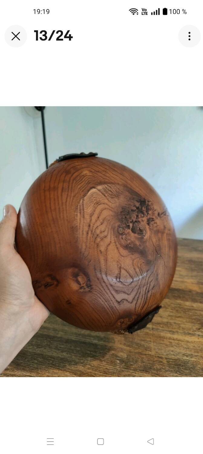 Adrien Audoux and Frida Minet rare basket in solid oak and rope