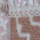 Dark beige Berber hallway rug with modern reliefs