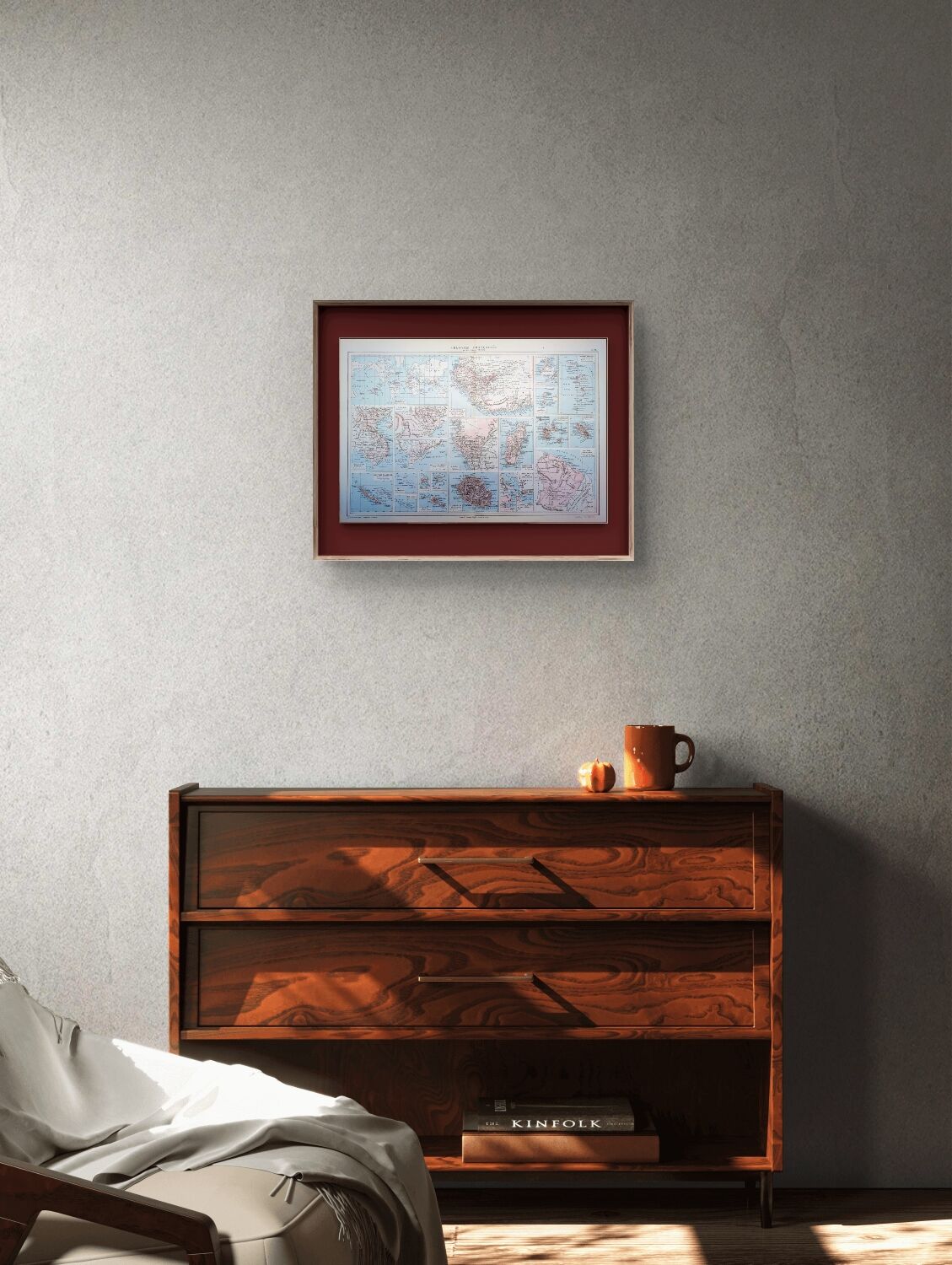 The French Empire, original map printed in 1892.