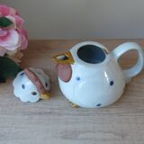 Théière en forme de Poule en Grès fabriquée au Japon Vintage