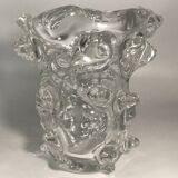 Crystal vase with relief spike decor 1.8 kg