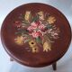 Vintage Painted Wooden Tripod Stool