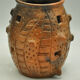 Scarified terracotta vase signed By Dr Diaz La rioja